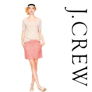 J. CREW Postcard Striped Orange & Pink Striped Mini Skirt